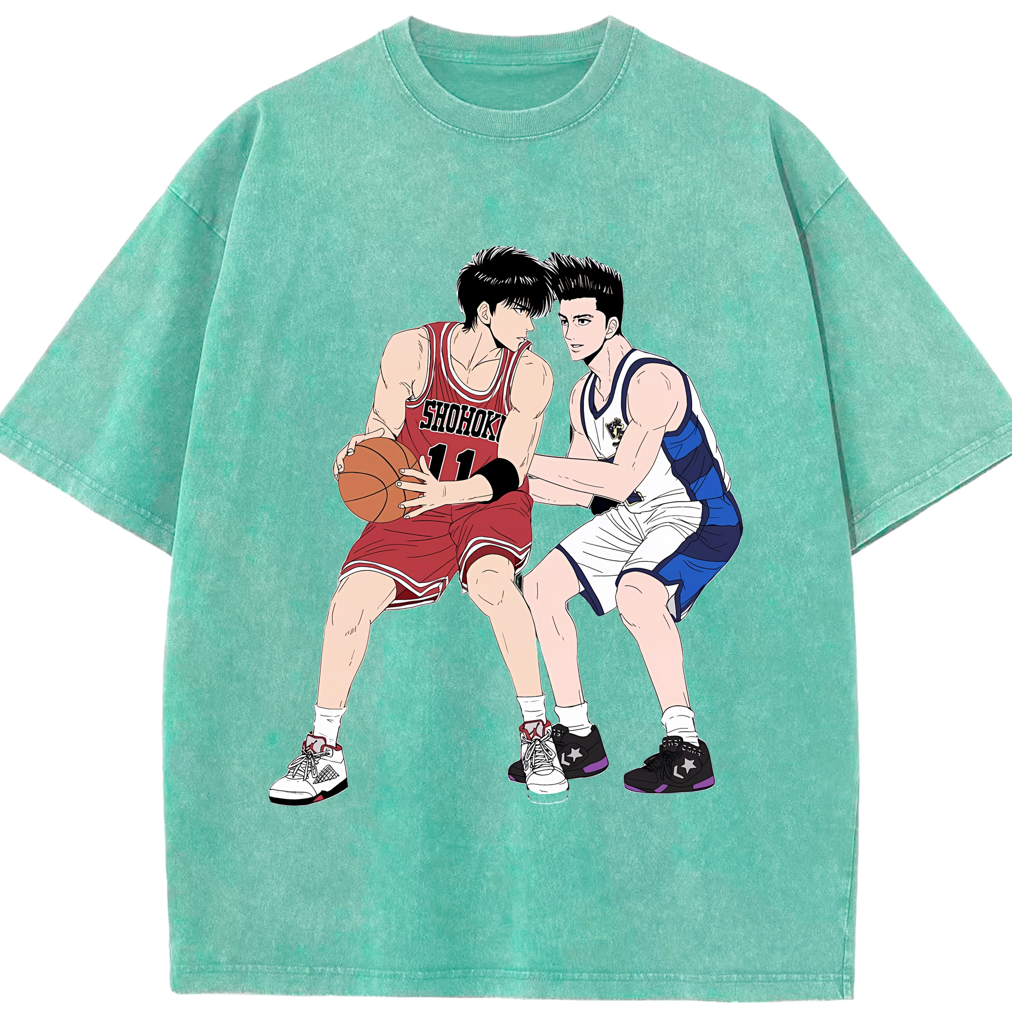 （画像用） SLAM DUNK／スラムダンク 綿100% ヴィンテージ風 半袖Tシャツ（フロントプリント）